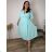 Sommerkleid oval Kurzarm Damen Übergröße (50/52/54 Einheitsgröße) ITALIAN FASHION IM425011 50/52/54 leichte Minze