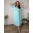 Sommerkleid oval Kurzarm Damen Übergröße (50/52/54 Einheitsgröße) ITALIAN FASHION IM425011 50/52/54 leichte Minze