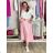 Langes Chiffon-Kurzarmkleid für Damen (S/M ONE SIZE) ITALIAN FASHION IMWGS231048 S / M / L pink