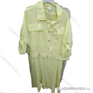 Kleid mit 3/4-langärmeligem Hemd, Damen-Oversize (42/44/46, Einheitsgröße), italienische Mode, IMSM26110