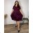 Sommerkleid oval Kurzarm Damen Übergröße (50/52/54 Einheitsgröße) ITALIAN FASHION IM425011  Wein