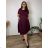 Sommerkleid oval Kurzarm Damen Übergröße (50/52/54 Einheitsgröße) ITALIAN FASHION IM425011  Wein