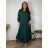 Sommerkleid oval Kurzarm Damen Übergröße (50/52/54 Einheitsgröße) ITALIAN FASHION IM425011  dunkler Smaragd