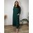 Sommerkleid oval Kurzarm Damen Übergröße (50/52/54 Einheitsgröße) ITALIAN FASHION IM425011  dunkler Smaragd