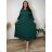 Sommerkleid oval Kurzarm Damen Übergröße (50/52/54 Einheitsgröße) ITALIAN FASHION IM425011  dunkler Smaragd