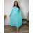Sommerkleid oval Kurzarm Damen Übergröße (50/52/54 Einheitsgröße) ITALIAN FASHION IM425011  dunkler Smaragd