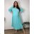 Sommerkleid oval Kurzarm Damen Übergröße (50/52/54 Einheitsgröße) ITALIAN FASHION IM425011  dunkler Smaragd