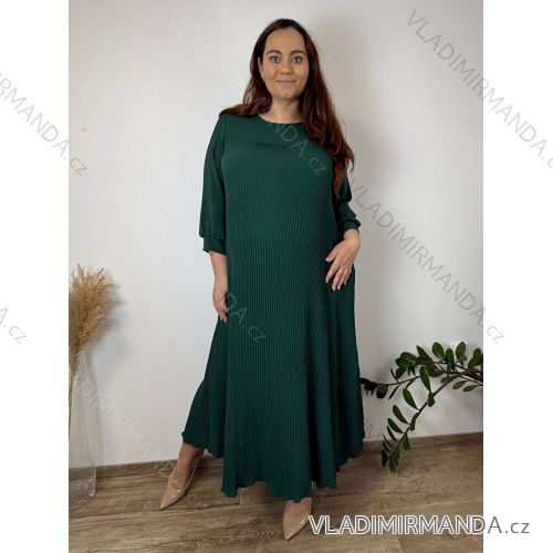 Sommerkleid oval Kurzarm Damen Übergröße (50/52/54 Einheitsgröße) ITALIAN FASHION IM425011  dunkler Smaragd
