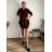 Damen-Hemdkleid mit 3/4-Ärmeln und kurzen Ärmeln (Einheitsgröße S/M/L/XL) ITALIAN FASHION IMC23025/DU Grün