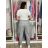 Sommerkleid oval Kurzarm Damen Übergröße (50/52/54 Einheitsgröße) ITALIAN FASHION IM425011 S / M / L grau