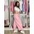 Sommerkleid oval Kurzarm Damen Übergröße (50/52/54 Einheitsgröße) ITALIAN FASHION IM425011 S / M / L hellblau