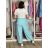 Sommerkleid oval Kurzarm Damen Übergröße (50/52/54 Einheitsgröße) ITALIAN FASHION IM425011 S / M / L hellblau