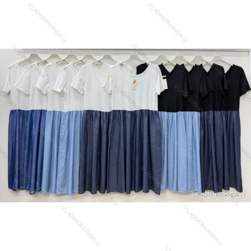 Sommerkleid oval Kurzarm Damen Übergröße (50/52/54 Einheitsgröße) ITALIAN FASHION IM425011