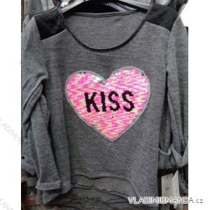 T-Shirt Langarm mit Pailletten Baby Teenager Mädchen (4-14 Jahre) ITALIENISCHE MLADA Móda IMM217126
