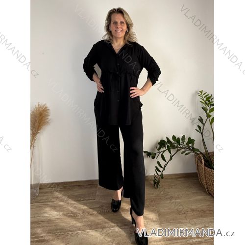 Kleid mit Knöpfen und geknöpften Damen (uni s-m) ITALIAN FASHION IM2203948 M/L/XL schwarz