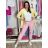 Sommerkleid oval Kurzarm Damen Übergröße (50/52/54 Einheitsgröße) ITALIAN FASHION IM425011 S / M / L pink