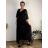 Langes trägerloses Pailletten-Partykleid für Damen (Einheitsgröße S/M) ITALIAN FASHION IMPSH233348 44/46/48 schwarz