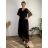 Langes trägerloses Pailletten-Partykleid für Damen (Einheitsgröße S/M) ITALIAN FASHION IMPSH233348 44/46/48 schwarz