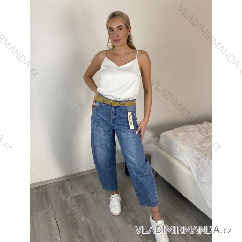 Lange Damenjeans mit Gürtel (XS-XL) MOG25096R XS blau