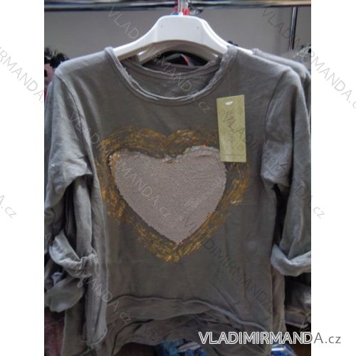 T-Shirt langarm mit Pailletten baby teen girl (4-14 jahre) ITALIENISCHER MLADA-MODUS IMM394