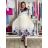 Langes Chiffon-Kurzarmkleid für Damen (S/M ONE SIZE) ITALIAN FASHION IMWGM23456