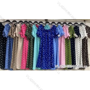 Kurzarm-Sommerkleid für Damen (Einheitsgröße S/M/L) ITALIENISCHE MODE IMC26006