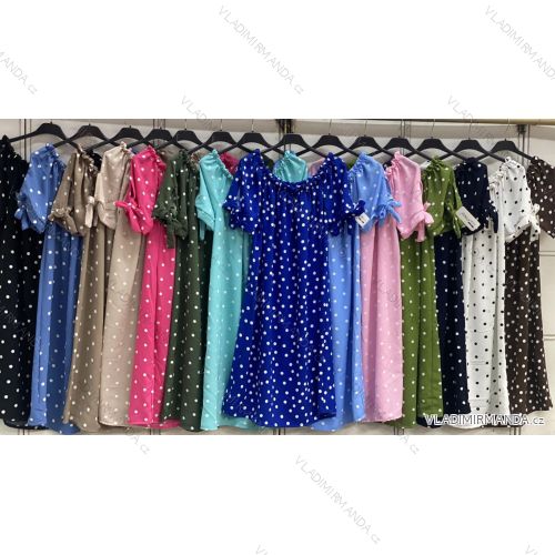 Kurzarm-Sommerkleid für Damen (Einheitsgröße S/M/L) ITALIENISCHE MODE IMC26006