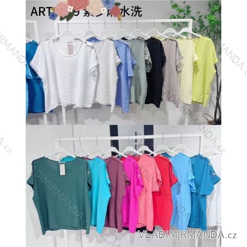 Tunika mit Anhänger Kurzarm Damen Übergröße (3XL/4XL ONE SIZE) ITALIAN FASHION IMC23020