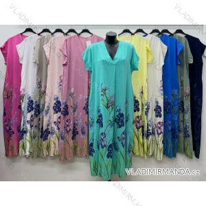 Sommerkleid oval Kurzarm Damen Übergröße (50/52/54 Einheitsgröße) ITALIAN FASHION IM425011