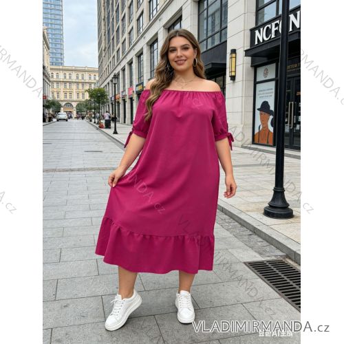 Sommerkleid oval Kurzarm Damen Übergröße (50/52/54 Einheitsgröße) ITALIAN FASHION IM425011