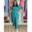 Kleid mit Knöpfen und geknöpften Damen (uni s-m) ITALIAN FASHION IM2203948 M/L/XL leichte Minze