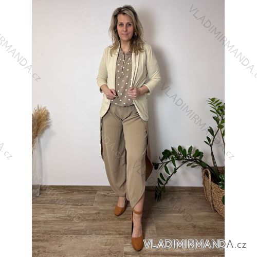 Sommerkleid oval Kurzarm Damen Übergröße (50/52/54 Einheitsgröße) ITALIAN FASHION IM425011 S / M / L beige