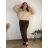 Sommerkleid oval Kurzarm Damen Übergröße (50/52/54 Einheitsgröße) ITALIAN FASHION IM425011  dunkelbraun