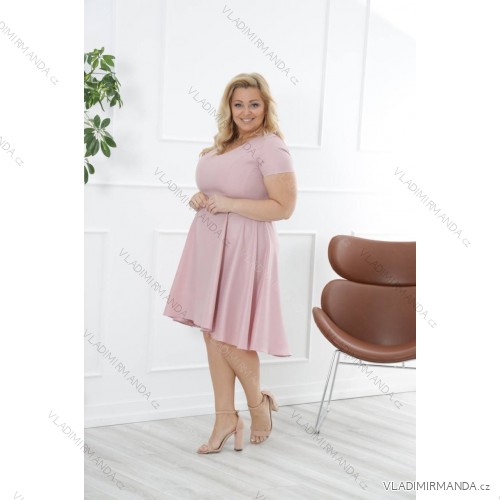 Kurzarm-Partykleid für Damen (36-54) POLISH FASHION PMLMR23ROXANA 50 Rose alte Rose
