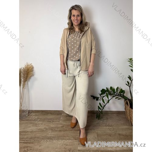 Sommerkleid oval Kurzarm Damen Übergröße (50/52/54 Einheitsgröße) ITALIAN FASHION IM425011  beige