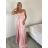 Langes, trägerloses Abendkleid aus Satin für Damen (XS/S/M, Einheitsgröße) ITALIENISCHE MODE IMM25M40243/DU