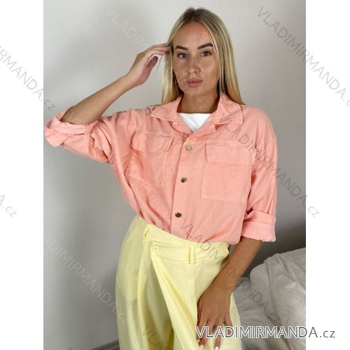 Damen-Langarmjacke (S/M Einheitsgröße) ITALIAN FASHION IMWB232761 S / M / L růžová lososová