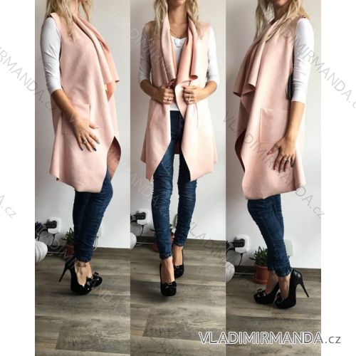 Weste Damen geschnittenes Leder (uni SL) ITALIAN Fashion IM917202
