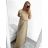 Langes Chiffon-Kurzarmkleid für Damen (S/M ONE SIZE) ITALIAN FASHION IMWGS231048 S / M pink