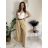 Kurzärmliges Sommer-Freizeitkleid für Damen (S/M/L EINHEITSGRÖSSE) ITALIAN FASHION IMWGB25022 S / M / L beige