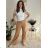 Lange Sommer-Musselin-Hose für Damen (Einheitsgröße S/M) ITALIAN FASHION IMD23325