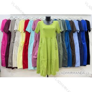 Sommerkleid oval Kurzarm Damen Übergröße (50/52/54 Einheitsgröße) ITALIAN FASHION IM425011