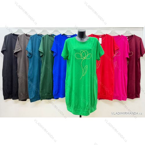 Sommerkleid oval Kurzarm Damen Übergröße (50/52/54 Einheitsgröße) ITALIAN FASHION IM425011