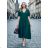 Kurzärmliges Sommerkleid aus Baumwolle für Damen (S / M / L / XL ONE SIZE) ITALIAN FASHION IMD22472 Smaragdgrün 54/56/58