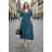 Kurzärmliges Sommerkleid aus Baumwolle für Damen (S / M / L / XL ONE SIZE) ITALIAN FASHION IMD22472 Smaragdgrün 54/56/58