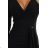 Šaty elegantní dlouhé zavinovací výstřih dámské (XS-XL) Polská moda NMC-404-13/DR schwarz M