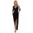 Šaty elegantní dlouhé zavinovací výstřih dámské (XS-XL) Polská moda NMC-404-13/DR schwarz M