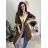 Flauschiger Damenmantel mit Knöpfen (S/M/L ONE SIZE) ITALIAN FASHION IMD22962 braun S / M