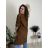 Flauschiger Damenmantel mit Knöpfen (S/M/L ONE SIZE) ITALIAN FASHION IMD22962 braun S / M