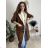 Flauschiger Damenmantel mit Knöpfen (S/M/L ONE SIZE) ITALIAN FASHION IMD22962 braun S / M